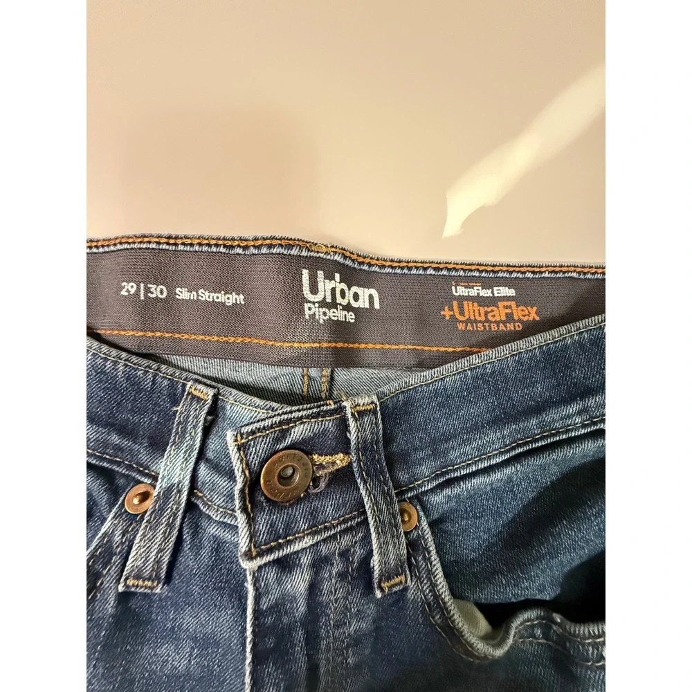 Urban Pipeline Slim Straight Jeans Mens 29x30 Blue UltraFlex Elite Denim Pants
